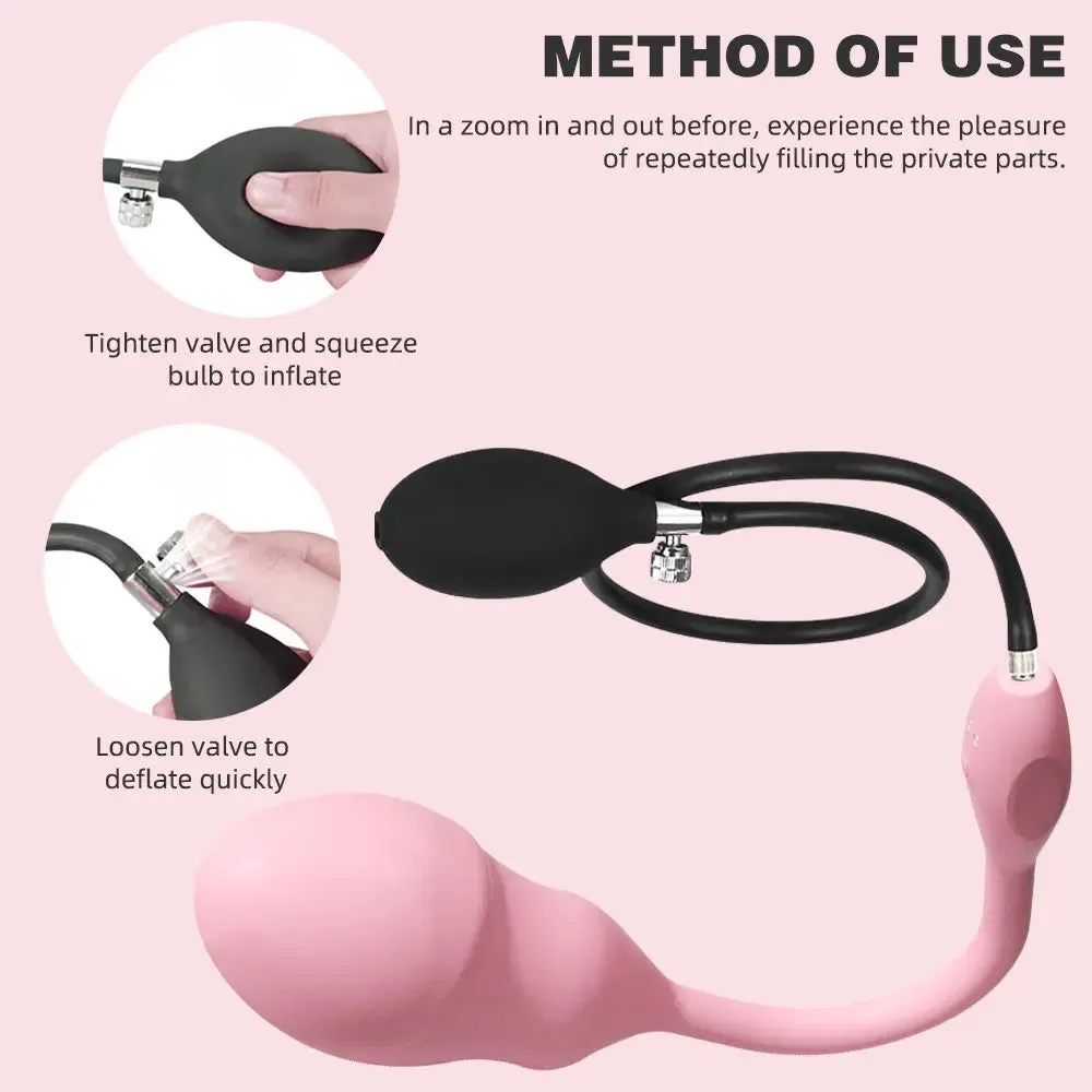 Remote Control Inflatable Vibrating Dildo Butt Plug - Fantastic Couple Sex Pleasure