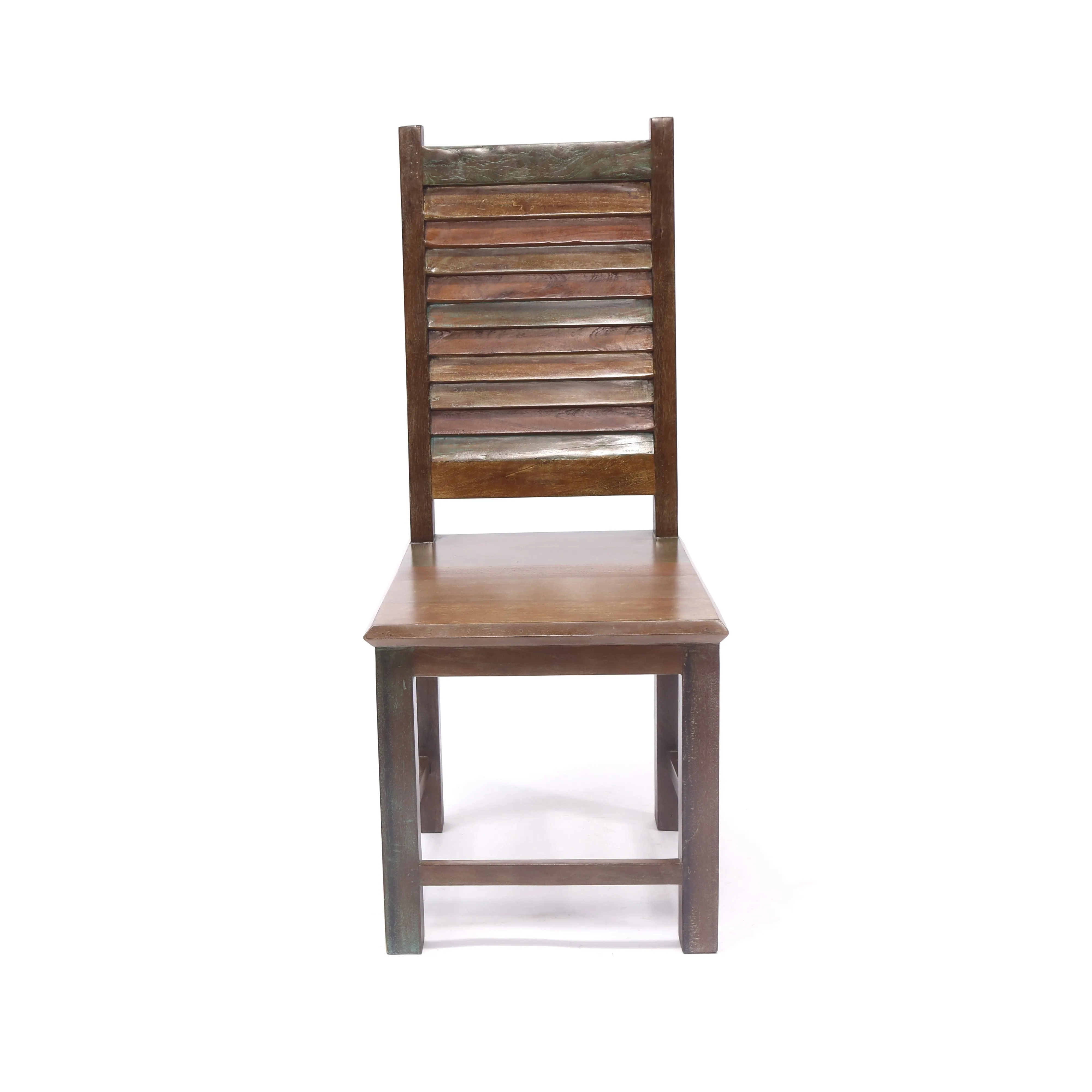 (Set of 2) Shutter Back old colour Wood Chair