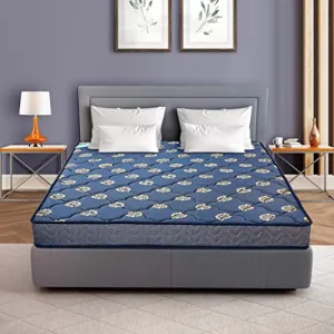 Skyfoam Spring Mattress Double Bed, Multi-Layer Soft PU Foam Mattress, 6 Inch Bed Mattress, Soft & Bouncy | 5 Year Warranty (78x48x06 Inches, Blue)