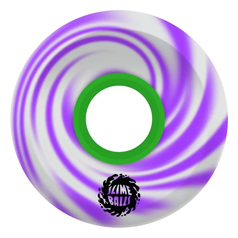 Slime Balls 66mm  78a OG Slime Purple White Swirl Skateboard Wheels 4pk