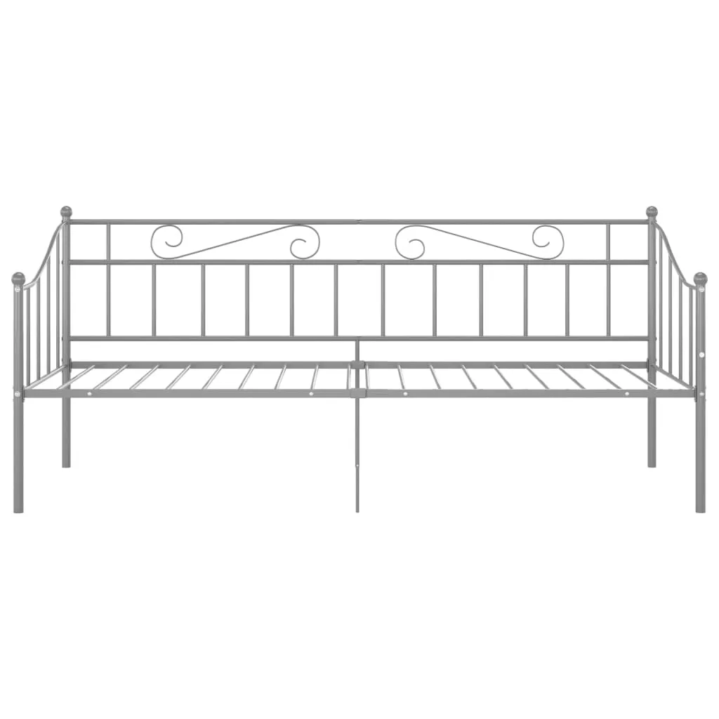 Sofa Bed Frame Grey Metal 90x200 cm