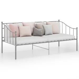 Sofa Bed Frame Grey Metal 90x200 cm