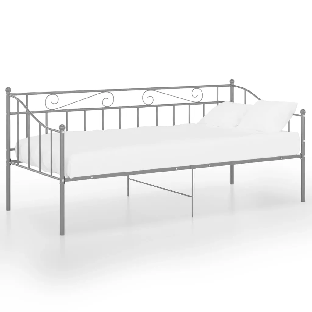 Sofa Bed Frame Grey Metal 90x200 cm