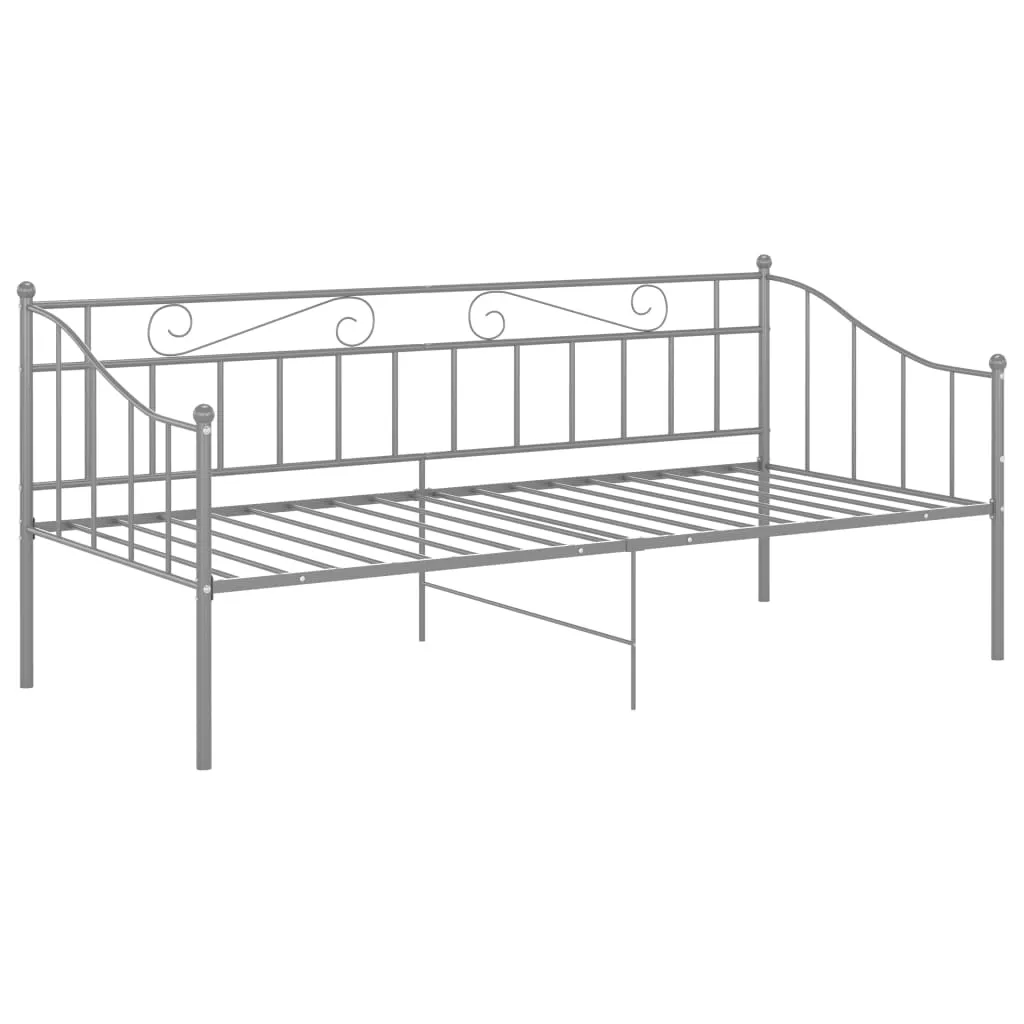 Sofa Bed Frame Grey Metal 90x200 cm