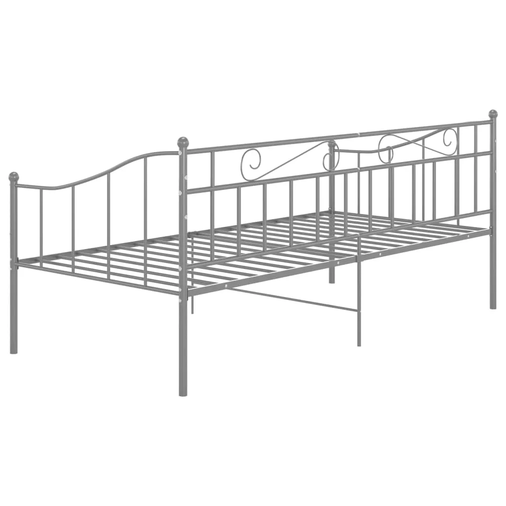 Sofa Bed Frame Grey Metal 90x200 cm