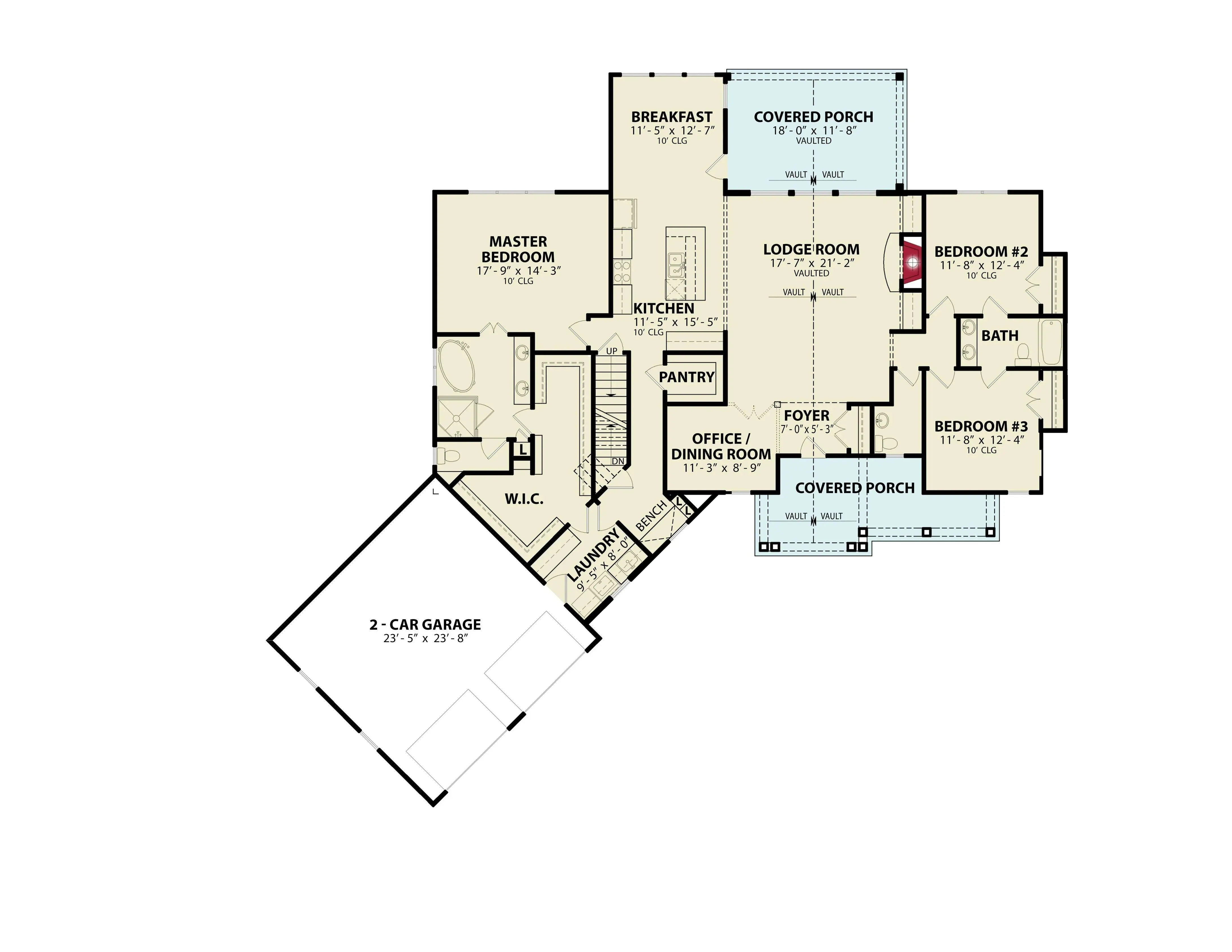 Spacious House Plan: 2,269 sq ft Family Home with Bonus Room