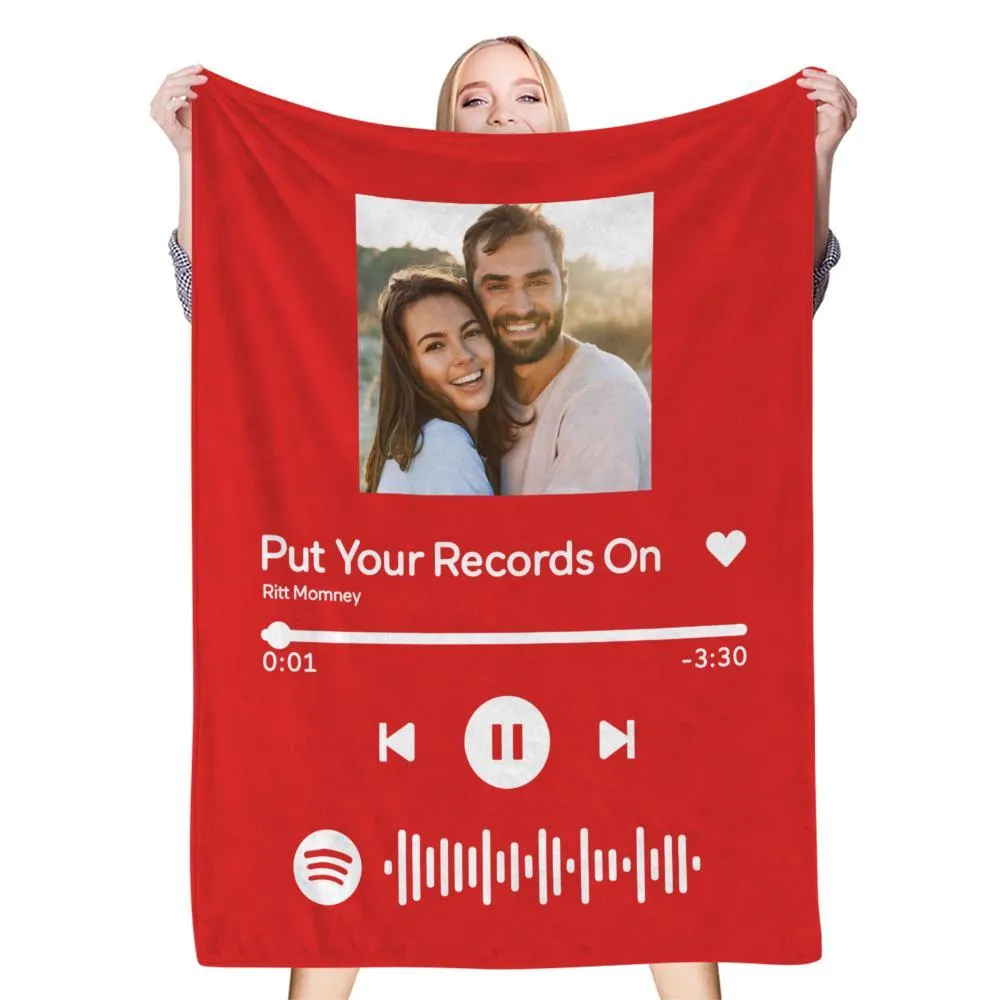 Spotify Music Blanket Personalised Photo Blanket Birthday Gift For Her