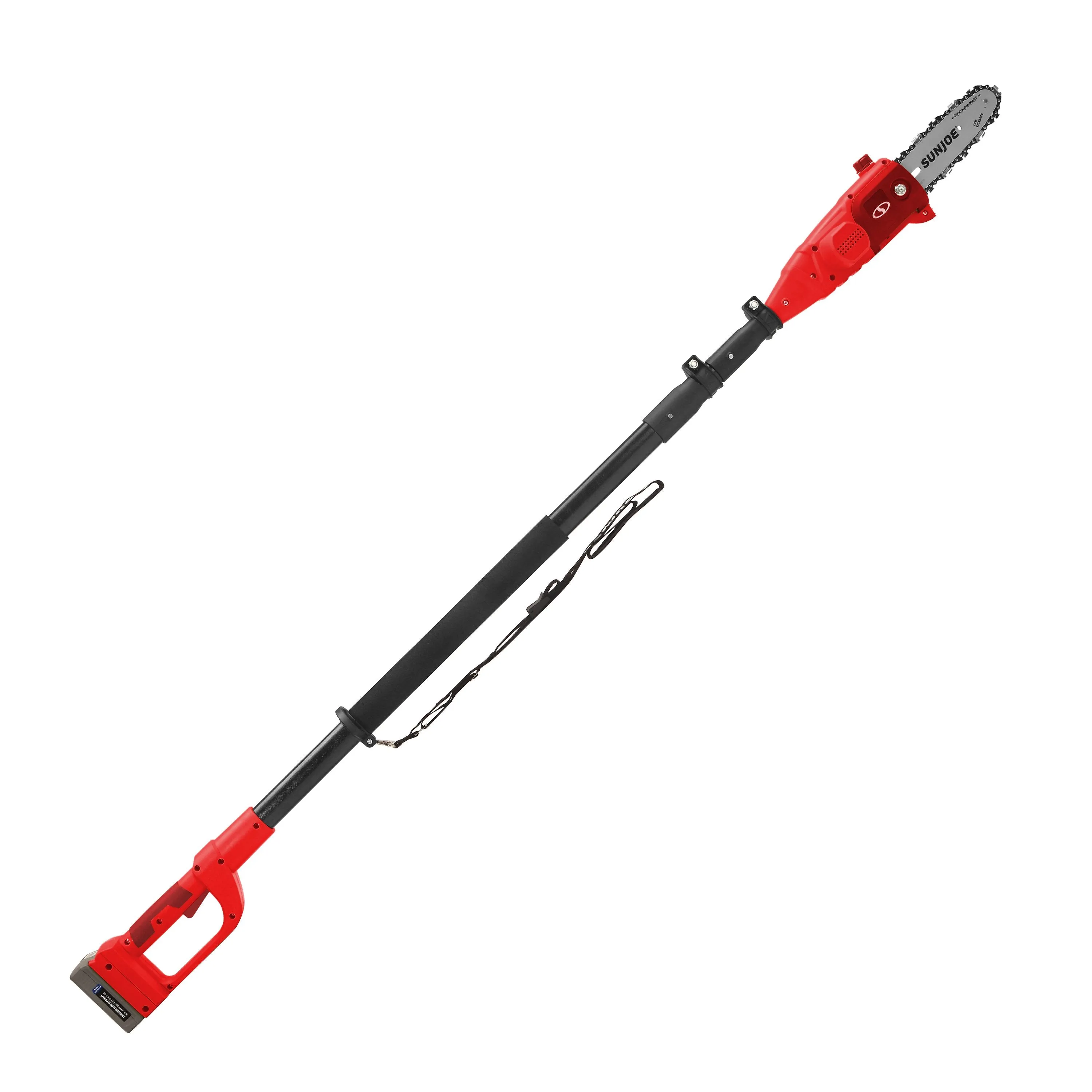 Sun Joe 20VIONLT-PS8-RED iON Cordless Telescoping Pole Chain Saw Kit | 8-inch | W/ 2.5-Ah Battery and Charger (Red)