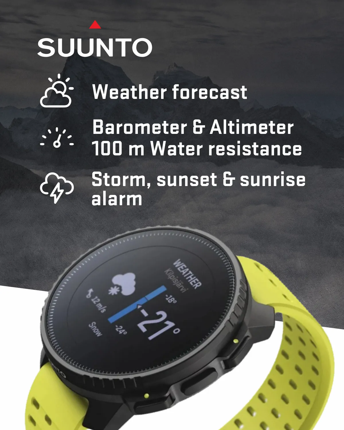 Suunto Vertical Adventure GPS Watch, All Black, Large Screen, Offline Maps with Wearable4U Power Bank SQ Bundle