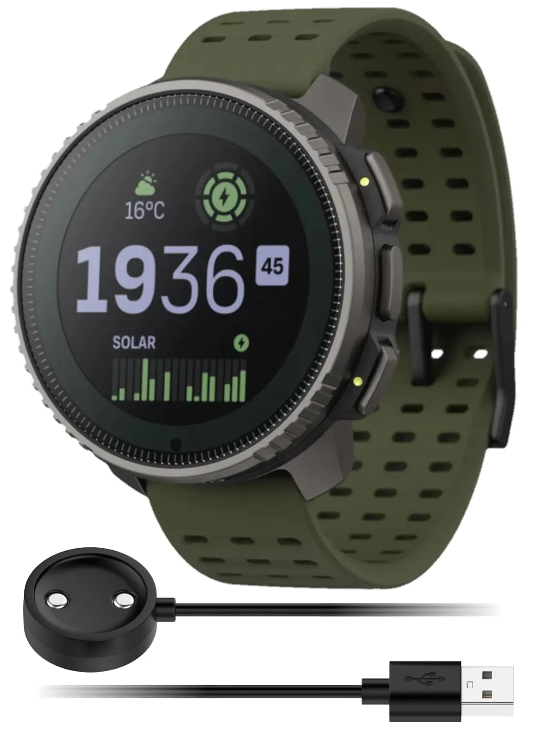 Suunto Vertical Adventure GPS Watch, All Black, Large Screen, Offline Maps with Wearable4U Power Bank SQ Bundle