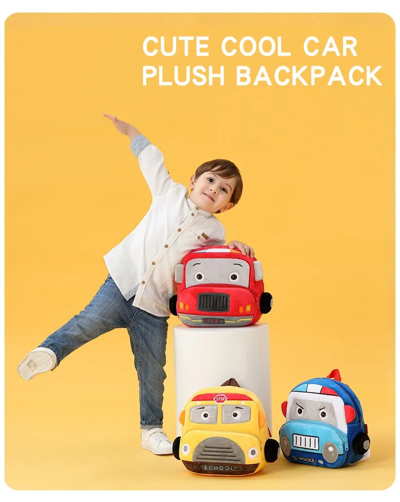 THE LITTLE LOOKERS Preschool Kids School Bags Cute Soft Plush Baby Backpack for Baby Boys, Baby Girls- Yellow (School Bus)