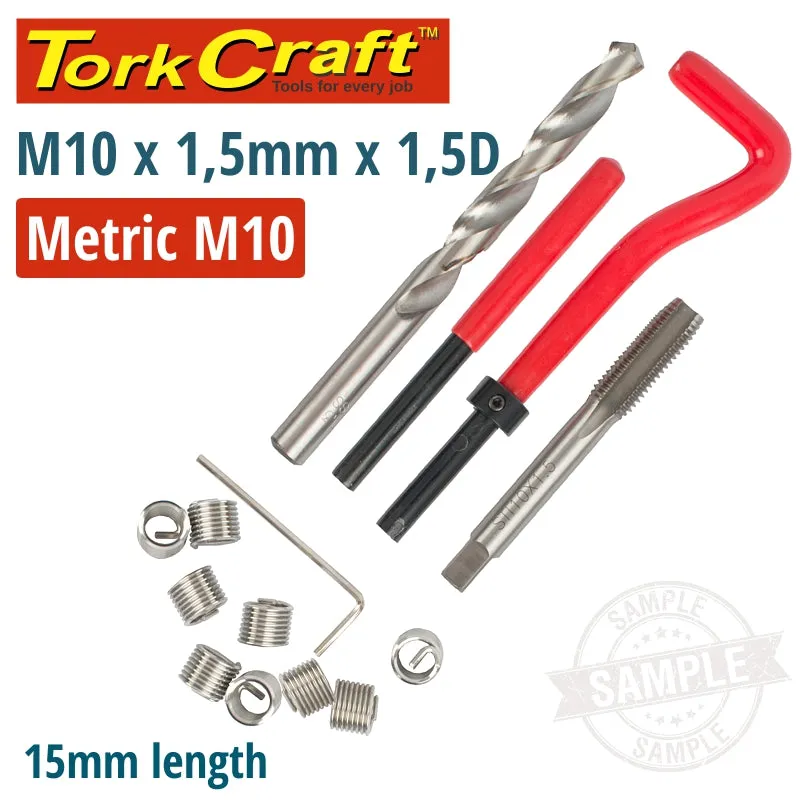 TORK CRAFT THREAD REPAIR KIT 14PC M10 X 1.5 X 1.5D INTERNAL THREAD CARDED NR5010