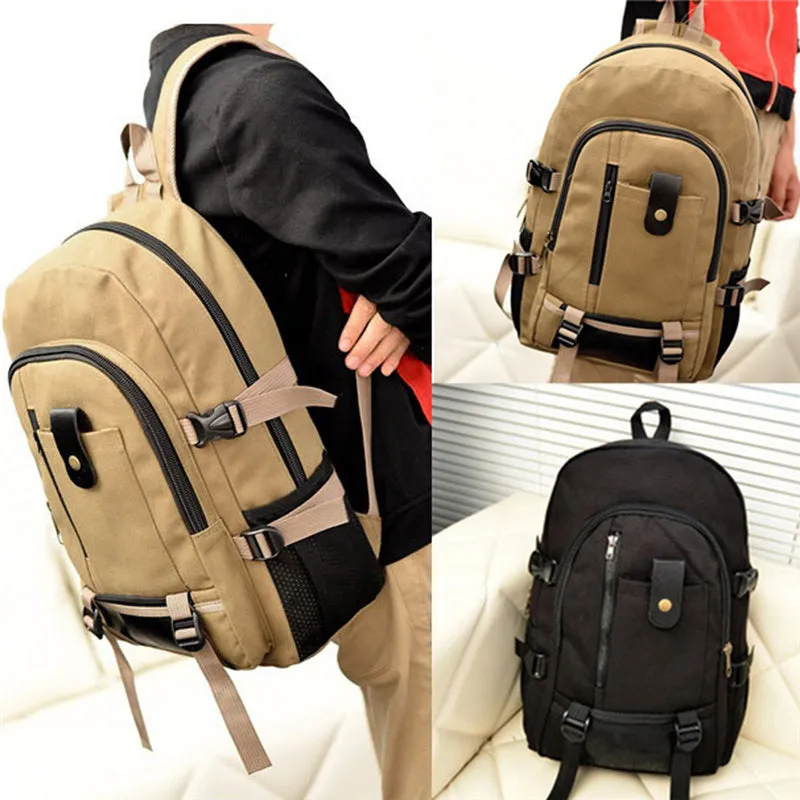 Unisex Multi-Pocket Spacious Interior Canvas Traveling Top-Handled Backpack