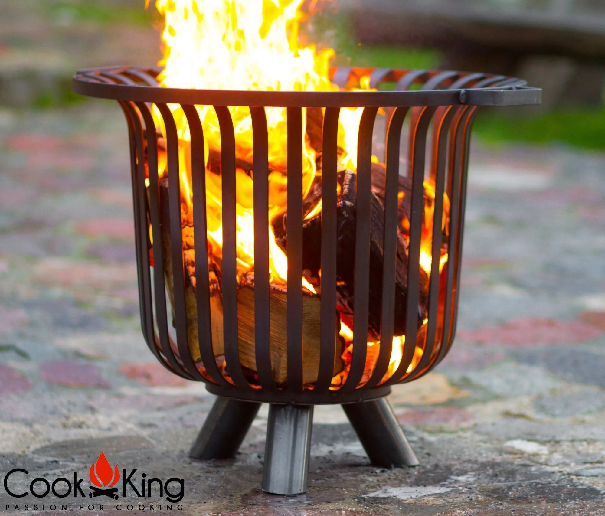 Verona Fire Basket - Cook King Garden and Outdoor Patio Entertaining Portable Metal Round 60cm