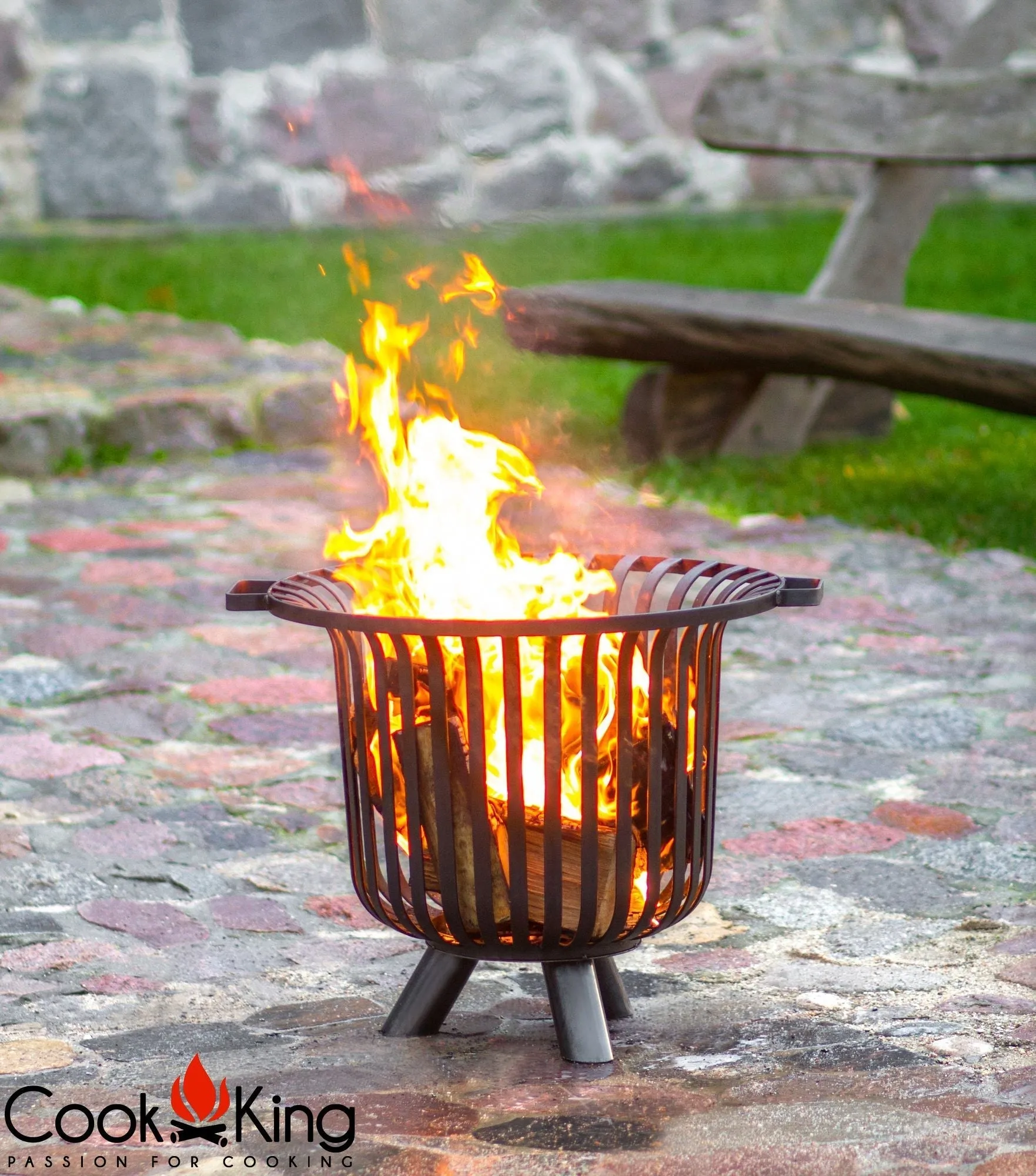 Verona Fire Basket - Cook King Garden and Outdoor Patio Entertaining Portable Metal Round 60cm