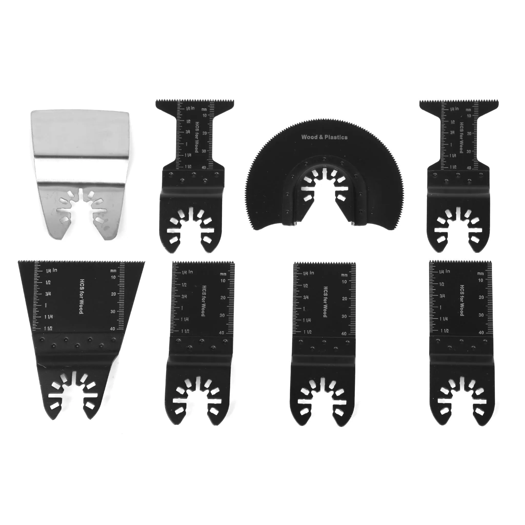 WEN MTB008 8-Piece Oscillating Multi-Tool High Carbon Steel Wood Blade Set