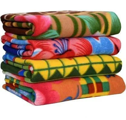 WONDERLOOK Wool Relief Blanket for Heavy Winter Single Bed Full Size for Donation and Gift Purpose - Pack of 1 (Multicolour-C)