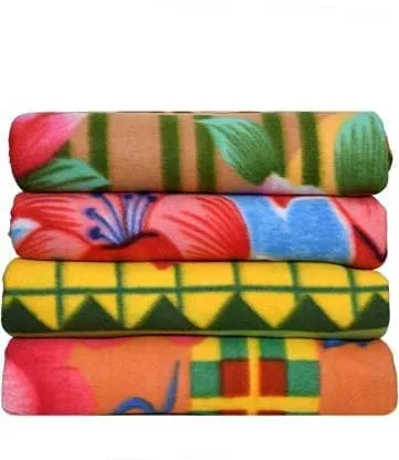 WONDERLOOK Wool Relief Blanket for Heavy Winter Single Bed Full Size for Donation and Gift Purpose - Pack of 1 (Multicolour-C)